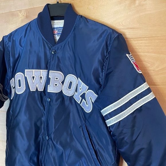 Vintage Dallas Cowboys Starter Jacket NFL Football Texas Embroidered Bomber Jack - Picture 3 of 14